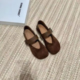 Breakj The Fall Of 2025, The New Retro Leopard Light-Stiped Mary Jane Single Shoe Women's Flat Base With Soft-Bottomed Birken Women's