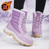 Breakj Snow Boots Women With Velvet Thick Cotton Shoes 2025 Winter New Zipper Thick-Bottomed Warm Cotton