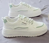 Breakj Breathable Thick-Bottomed Small White Shoes 2025 New Student Leisure Sports Board Shoes Bump Color Tie Women's