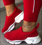 Breakj Shoes Women's New Rivets Casual Shoes Large Size Women's Shoes Set Foot Platform Flat