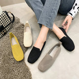 Breakj Red Large-Size Breathable Flying Shoes 2023 Summer New Women's Shoes Shallow Lazy Shoes Bean