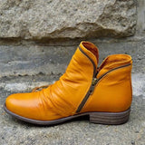 2019 Autumn Winter Retro Women Boots Fashion Genuine Leather Ankle Boots Cross Strappy Vintage Zapatos De Mujer Wram