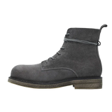 Men Leather Desert Boots 10-20 cm Height Ankle Cow Suede Retro British Style Winter Rubber Flat Thick Short Tooling