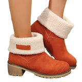 Breakj Short Boots Women's Boots Thick And High Heel Snow Boots Large Cotton