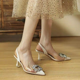 Breakj Kong Diamond Transparent Bag Head Sandals Women 2025 Summer New Back Trip With Sharp Head With Fashion