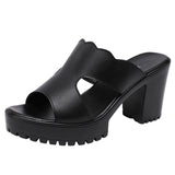 Slippers With High Heels, Thick Heels, Sandals, Summer 2023 New Thick-Soled Waterproof Platform, Full-Size 4143