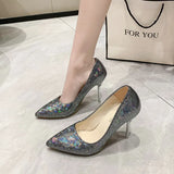New Fashionable High-Heeled Sandals, Thin High-Heeled Pointed Sexy High-Heeled Shoes, Fashion Large-Size High-Heeled