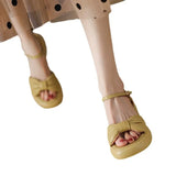 Breakj 2024 Summer One Word With Waterproof Platform Platform Roman Sandals Women's