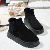 Breakj Velvet Round Head Jacket Cotton Boots 2025 Autumn And Winter New Large-Size Thick Snow Boots Women's