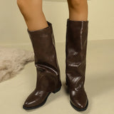 Breakj Pointed Thick And Folded Fashion Boots Femininity Maillard Comfortable Sleeves Thin Women's