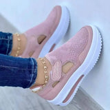 Vulcanize Shoes 2022 Summer New Breathable Mesh Plus Size Platform Sneakers Women's Light 2 Wedge Casual Sport