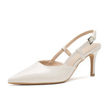 Single Shoes Women's 2024 New Summer Lacquer Leather Tip With Shallow Mouth Head Thin Heel Empty High Heel