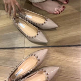 Breakj New Spring And Summer Rivet Flat Shoes Shallow Patent Leather Willow Soft Soles Shoes Flat Shoes Women Sharp Single