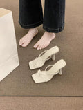 Breakj Fine-Heeled Temperament Silver Cool Slippers Fairy Shoes Wear 2025 New Summer Small High Heels