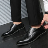 Breakj Leather Shoes Men's Versatile Business Dress Fashion Casual Men's Round Head Low Help Spring And Autumn Shoes Heighten Men's