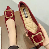 Breakj Shoes Children's New Spring 2023 Sharp-Pointed Light-Mouthed Single-Shoe Red Wedding Shoes Mother Soft-Soled Bean