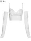 Autumn Fashion Casual Sexy Solid Y2K Camisole With Removable Sleeve For Women Simple Wild Club Streetwear Female T