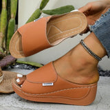 Breakj Thick-Bottomed Slippers Women's 2025 New Summer Simple Fashion Fish Mouth Slope And Slippers Women's