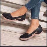 Breakj Summer Large-Size Casual Sandals Women's Shoes Slopes Hollow Pure Color Single Shoes Low-Heeled