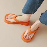 Size 34-40 Women Sandals Summer 2023 Fashion Flip Flops Real Leather Low Heels Shoes Platform Slippers Ladies
