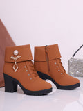 Breakj Size 2025 Autumn And Winter New High-Sc Coarse And Short Boots Women Zipper Short Boots Waterproof Table Thick Bottom Water