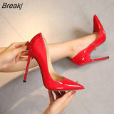 New Women's Pumps Sexy Pointed Toe High Heels Shoes Spring Autumn Office Wedding Patent Leather