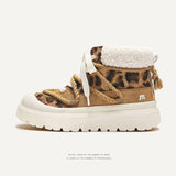 Breakj Shoes Retro Yellow Boots Winter Plus Velvet Warm Height Solid Color Short Barrel Snow Boots Men And Women The Same Martin