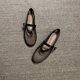 Mesh Hollow Sandals Women Flats Shallow 2024 New Beach Shoes Comfort Retro Female Flat