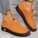 Thick Soles Large Size Explosion Hand-stitched Beef Tendon Soft Sole Mother Shoes Women Casual All Match Single