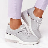 Shoes 2021 Summer Wedge Platform Casual Shoes Women Lace Up Sports Shoes Woman Plus Size Non Slip Breathable
