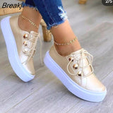 New Fashion Women Flat High Quality Casual Shoes Comfortable Outdoor Sports Platform Plus Size Round Head