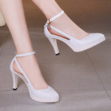 Spring And Autumn Pointed Large-Size Wedding Dress Shoes, Stilettos, Hollow Models, Cheongsam, Walking Shoes, Single