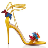 Breakj Butterfly 2025 New Butterfly Cross-Tie With Fine Heel Sandals Female Fish Mouth Open-Slip