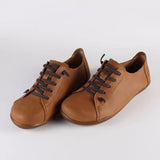 Layer Cowhide Large Size Handmade Shoes Female Farmer's Shoes Pedal Lazy Bean Shoes Retro Leather Flat