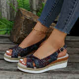 Breakj Summer New Women's Shoes Eaby Comfortable Thick-Soled Sandals 40-43 Light-Bottomed Buckle With Fish Mouth Sandals