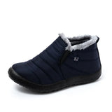 Winter boots women waterproof snow shoes Warm Fur Ankle Boots Female Slip On Flat Casual Shoes Couple shoes plus