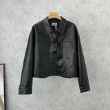 Spring New Women Short PU Leather Jacket Moto Biker Loose Solid Faux Leather Jackets Female Fashion Punk Street