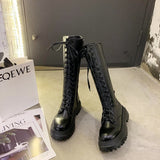 Breakj Boots Girl But Knee 2023 Spring New Thick Background Thick And High-Heeling Knight Boots Small Long Boots