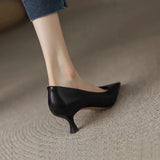 High Heels Female Spring 2024 New Korean Version Sexy Pointed Head Shallow Mouth Temperament Fine Heel Black Work Single