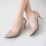 Fashion Woman Shoes Pointed Toe Fine With Heels Shallow Mouth High Heels Patent Leather Summer Pumps