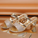 Breakj Summer New Korean Version Of Sandals Women Coarse Heel Toe With A Pair Of Shoes And Wear Coarse And Cool Drag Women