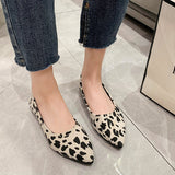 Breakj Leopard-Print Soft-Bottomed Velvet Shoes Women 2025 New Flat Velvet Flat For Good Things Shallow Mouth Comfortable Single
