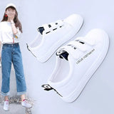 Breakj Children 2025 New Casual Shoes Fashion Women's Shoes Students Breathable Magic Sticker Small White Shoes Spring Summer Flat Plate