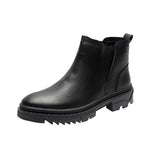 Breakj Boots Male Heighten Ankle Boots Platform Chelsea Boots High Top Men's Shoes Black And Velvet Leather Boots S52-Net Red