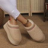 Lamb Wool National Snow Shoes Women's 2024 Autumn And Winter New Style Baotou Warm Cotton Shoes With Plush