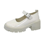 Breakj Summer Large-Size New Mary Jane Women's Shoes Thick Heel Thick-Soled JK Uniform Single-Shoe High-Heeled Women's Retro