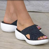Women Sandals 2023 New Summer Sandals Soft Bottom Wedges Chaussure Femme Casual Low Heels Summer Shoes For Women Slippers