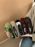 Breakj Bows Small Fragrant Wind Round Head Mary Jane Single Shoes 2025 Spring And Summer New Folds With Grandmother