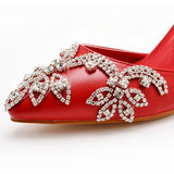 Breakj Cm Light-Mouthed Sharp White Wedding Sandals Fine Heel Size Size Diamond Chain Wedding Shoes Wedding Shoes Wedding