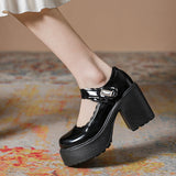 Breakj Wind Small Leather Shoes Female 2023 Spring Autumn New Platform Cake 10Cm Mary Jane Thick Heel High Heels Single